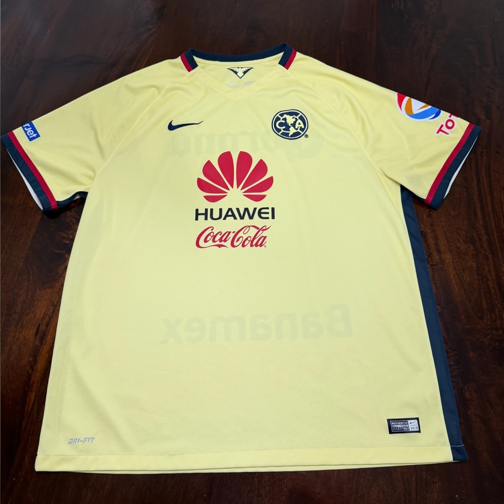 Nike Dri-Fit Yellow Authentic Club America 2015 Jersey XXL.